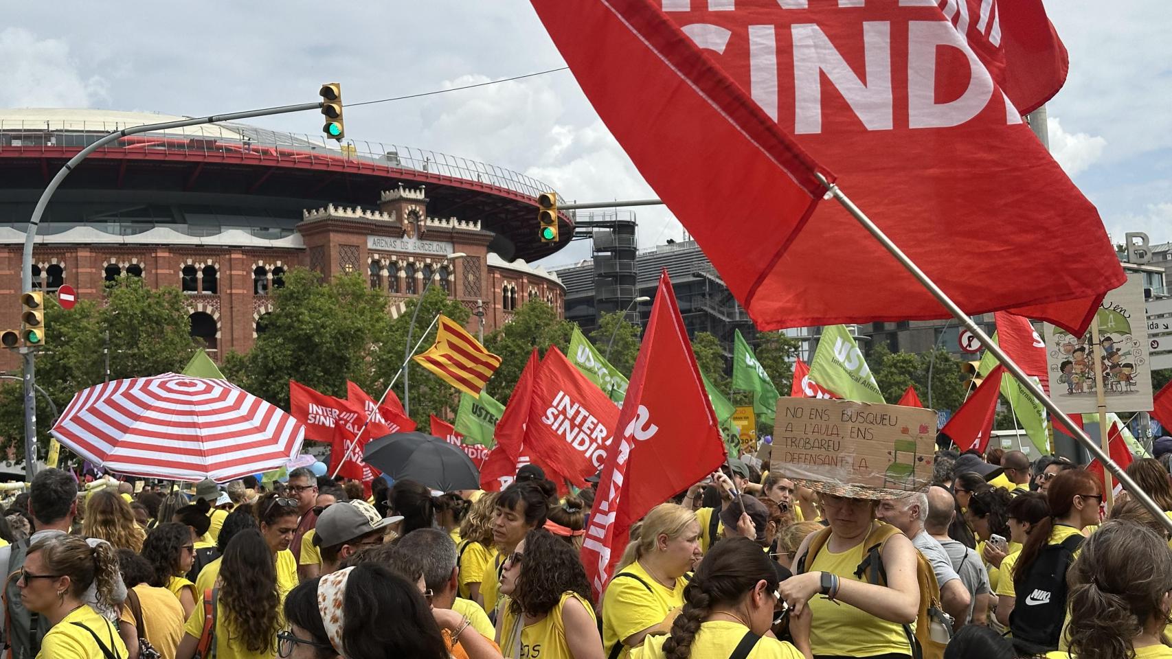 Manifestación de profesores y trabajadores municipales este martes, 9 de junio